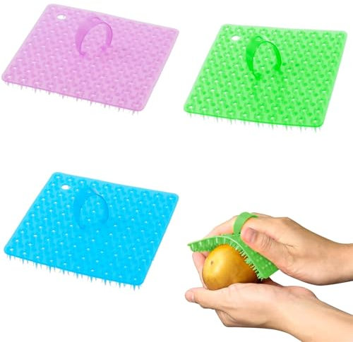 Vegetable Brush Potato Cleaning Brush 3 Pcs Multifunctional Kitchen Scrubbing Brushes Veggie Wash Brush Plastic Vegetable Scrubber for Fruits Vegetables Dish