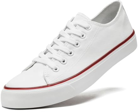 xinran & shengli Men Women Canvas Shoes Ladies Lace Up Low Top Sneakers Fashionable Classic Walking Sneakers