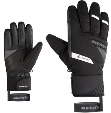 Ziener GOKONI-Z - Guanti da sci da uomo, per sport invernali, Gore-Tex, Soft-Sell, traspiranti, nero, 7,5