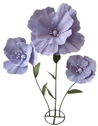 Baoblaze Fiori Giganti per Decorazioni Nuziali con Base in Piedi, Eleganti Festoni Floreali Decorativi per Feste Nuziali, Decorazioni per Il Soggiorno, Viola