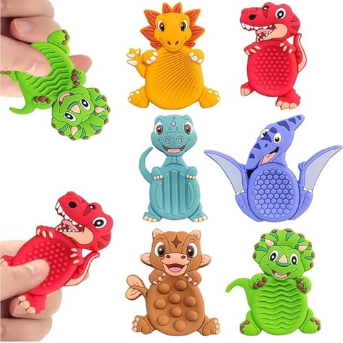 Sensoriska Leksaker, 6 Stycken Fidget Dinosaurie Leksaker för Vuxna, Sensoriska Fidgetleksaker, Anti Stress Autism Leksakers, Fidget Squishy Leksak, Ångest Adhd Leksakers