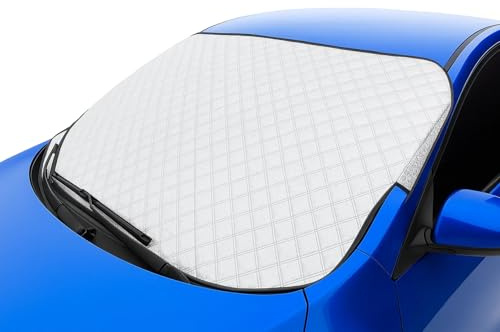Frontscheibenabdeckung Winter Autozubehör Windschutzscheibenabdeckung 4-Lagen Frostschutz Auto Scheibenabdeckung Auto Winter Universal für SUV PKW (150x100cm)