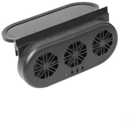 Vilgftyiet Car window exhaust fan solar powered with USB backup 3 motor design air suction duct 5000 rpm for cooling vehicle interior applicable to sedans SUVs and trucks (Black)