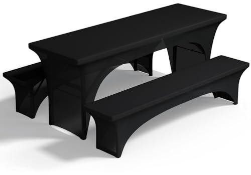 Pacok Set di 3 coprisedia elasticizzati per tavolo da birra, set da 3 pezzi, copertura per tavolo da 70 cm di larghezza (220 x 70 x 80 cm)