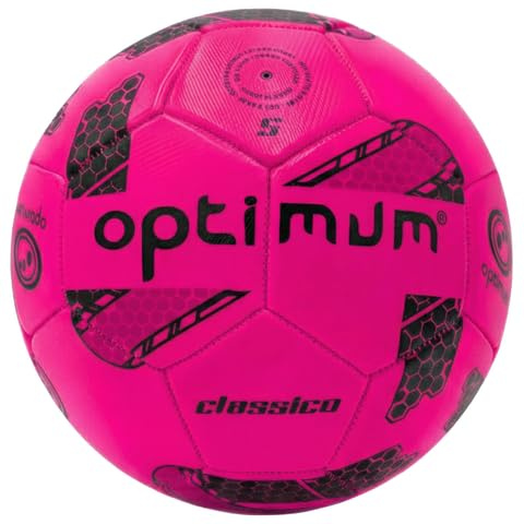 Optimum Sport Classico Football for Indoor/Outdoor Training & Matches, Durable Valve for Consistent Flight, Precision Control & Lasting Air Retention – Size 3, Pink