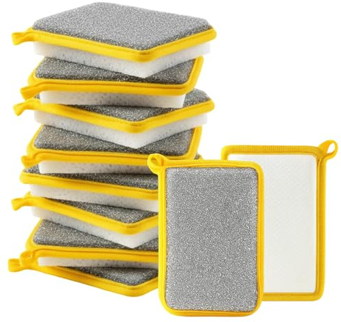 10 Pack Washing up Sponge, Reusable Cleaning Sponges, Multi-Purpose Absorbent Sponge, Durable Dish Sponges, Easy Cleaning for Pots Pans and Utensils