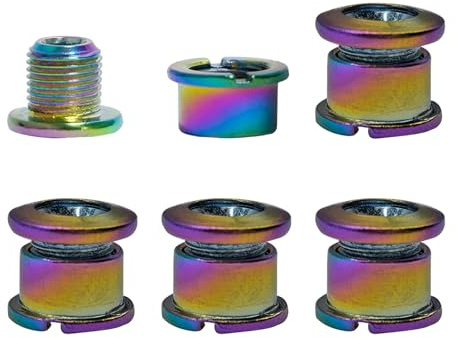 Ksikdeg 5Pcs Road Bike Doppia Corona Bulloni Sostituzione Acciaio Chainwheel Viti Per Biciclette Corone Esterne/Medio Enduring Per Biciclette Corone Esterne/Medio