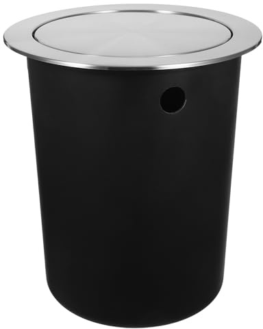 Genérico Cubo de Basura Empotrado para Cocina de Acero Inoxidable con Tapa Abatible Sellada, Diseño Integrado para Encimera, Papelera Redonda Moderna de Mesa, Bote de Basura con Contención