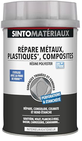 SINTOPIERRE - Répare Sols et Murs - Rebouche et Répare Eclats, Fissures, Trous - Séchage Rapide - Prêt à l'Emploi - Dosage Automatique - Travertin - Technique Professionnelle - 150ml