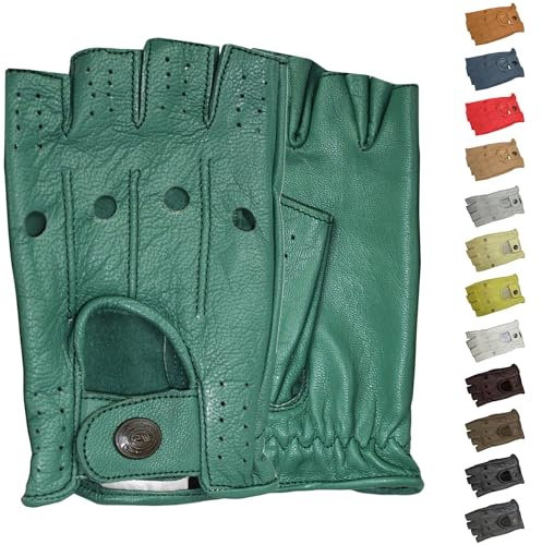 German Wear Driving Halbfinger Fingerlose Autofahrer-Handschuhe Lederhandschuhe