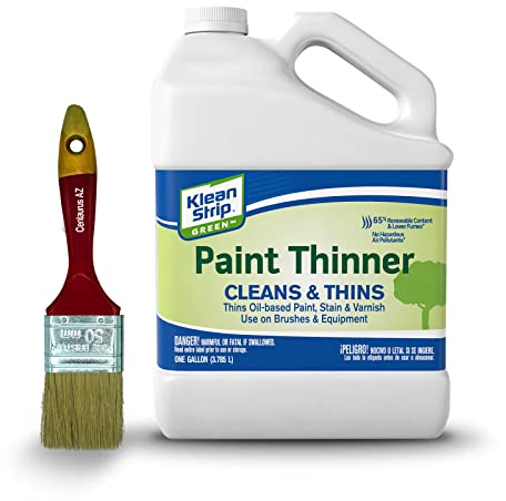 Low Odor Paint Thinner for Oil Based Paint and Varnish Thinner - Klean Strip Paint Thinner 1 Gal – Milky-White Paint and Varnish Remover - Available with Centaurus AZ Brush