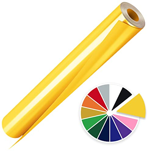 Artcut Plotterfolie Textil 30.5 x 300cm für T-Shirts, Vinyl- und Transferfolie zum Aufbügeln, Flexfolie in Gelb
