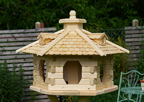 Vogelhaus V16 Natur Holzschindeldach (Größe riesig XXL, Dach Holzschindeln Natur)