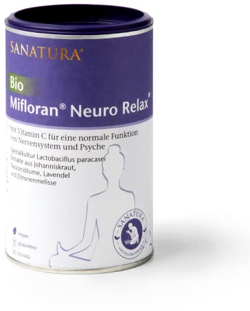 Sanatura Bio Mifloran Neuro Relax - Darm-Hirn-Balance, für Psyche & Nerven - u.a. mit Lactobacillus paracasei, Johanniskraut Extrakt, Passionsblume für mehr Entspannung