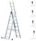 Scala a sfilo a 3 rampe StablePro, gradini 3x8 in alluminio, allungabile, 6 posizioni, altezza massima di lavoro 5,05 m, 5 anni di garanzia, Hostrom