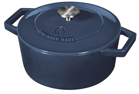 Berlingerhaus Poêle en fonte avec couvercle 20 cm Aquamarine Metallic Line BH-6521
