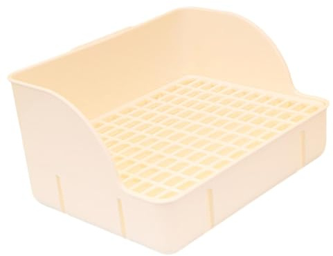 perfk Caja de Arena para Conejos, Bandeja de Arena esquinera de 29x22x15,5 cm, Orinal, Entrenador, Caja de Inodoro esquinera para Conejillos de Indias, Malla de Polipropileno Blanca