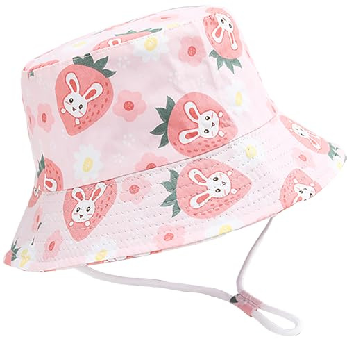 Malaxlx Baby Kinder Sonnenhut Fischerhut Sommerhut UV Schutz Strandhut Bucket Hat Kleinkind Eimer Hut für Mädchen Jungen