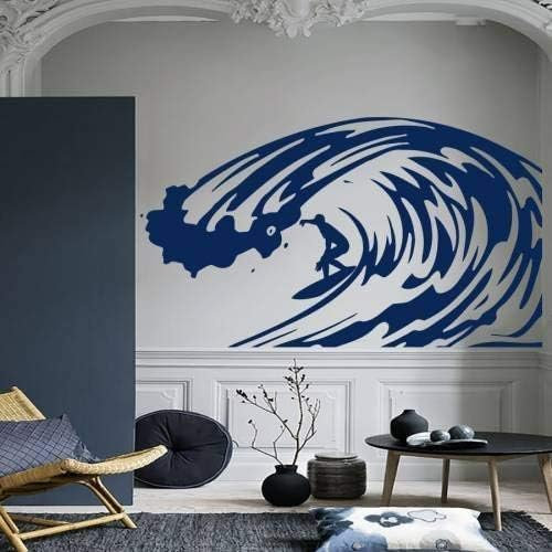 Rakelfix Surfer in Riesen Welle Typ 2 70cm Aufkleber Sticker Autoaufkleber Wandtattoo Surf Kite Surfen Wassersport Fun Sea