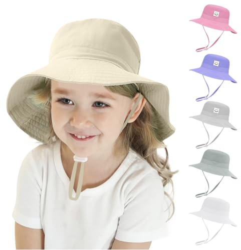 flintronic Chapeau de Soleil Bébé, Bob Bébé Enfant, Réglable UV Protection Chapeau de Pêcheur, Chapeaux de Seau Respirant, Chapeau de Plage pour Piscine Plage Extérieure