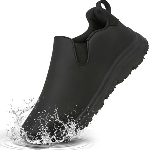 Non Slip Work Shoes for Women Waterproof Slip Resistant Chef Kitchen Restaurant Food Service Zapatos de Trabajo para mujere antideslizante para cocina Black