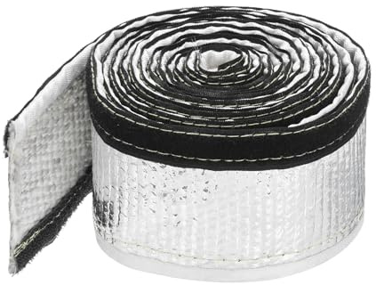 QUARKZMAN 3mm Guaina Termica in Alluminio 3/8 ID x 10Ft Guaina Termica in Alluminio Metallizzato in Fibre di Vetro per Cavi di Alimentazione Cavi Cablaggio Elettrico