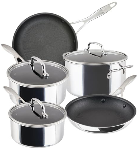 Circulon Scratch Defense Stainless Steel Pan Set: 5 Piece Induction Hob Pan Set with Extreme Non Stick, Induction & All Hob Suitable