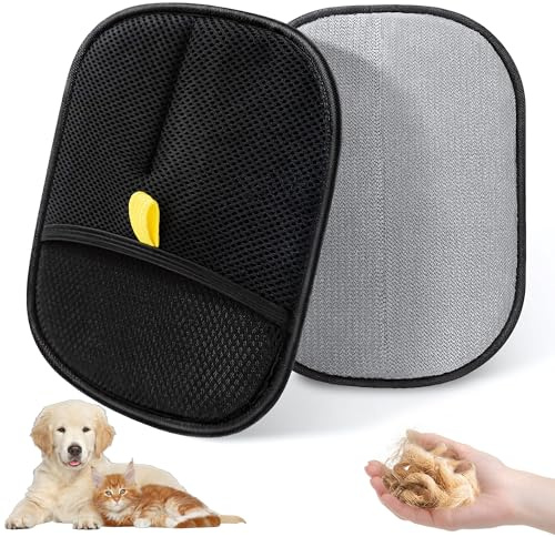 Dreaku Fellmagnet Handschuh, Antistatische Fell Magnet Handschuh Wiederverwendbare Dicke Doppelseitige Bürste für Sofas Reinigung Entfernen Von Haaren Und Pflegen, Haarentfernung(2 Stück)