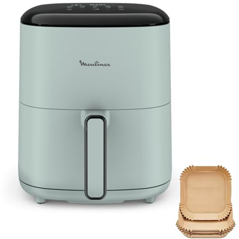 Moulinex Easy Fry POP EUCALYPTUS 5L, luftfryer, upp till 6 personer, 10 intuitiva program, digital pekskärm, sparar tid och energi, EZ2454F0