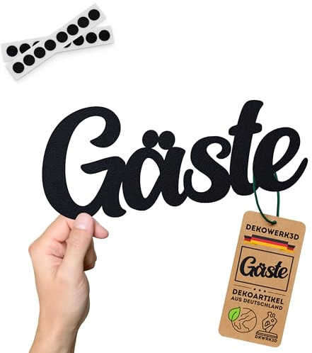 Gäste Schild - Gästezimmer Türschild- Tür Klebeschild Ferienwohnung - Schriftzug Gast - Schilder Klebend - Dekoration für zu Hause - Toilette - Türaufkleber aus Kunststoff (M)