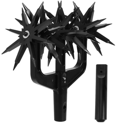 Gadpiparty Outil de Scarification Rotatif Jardin Léger Manuel, 1 Tête Plastique, Aération et Réensemencement du Sol, Cultivateur Main pour Pelouse et Potager