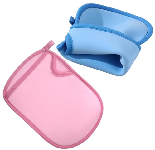Generic 4pcs Skin-friendly Exfoliating Bath Gloves Soft Shower Mitts for Gentle Skin Cleaning, Non-painful Scrubbing Mittens Blue and Pink Colors for Daily Bath Use