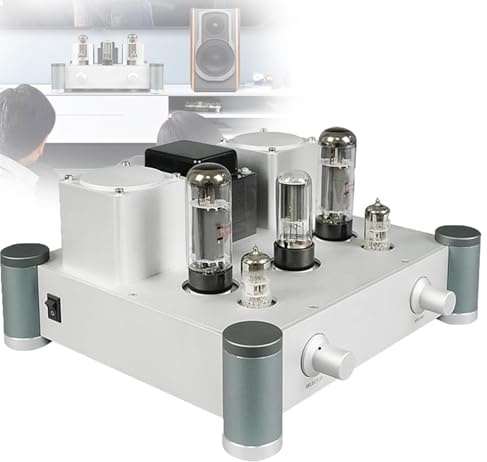 Audio Tube Amplifier, HiFi Stereo Tube Amp, All-Aluminum Shell, 10W*2 Audiophile Power for Home Audio and Outdoor Speakers