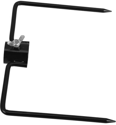 jojofuny Estabilizador de Poste para Tierra de Hierro Negro, Gancho Pastor Decorativo, Compatible -32 Mm, Soporte para Sombrilla y Bandera en Jardín Exterior, Base Resistente para Patio