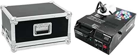 EUROLITE Set NSF-350 LED Hybrid Spray Fogger + Case | DMX-Nebelmaschine mit 1500 W und LED-Beleuchtung inklusive PRO Flightcase