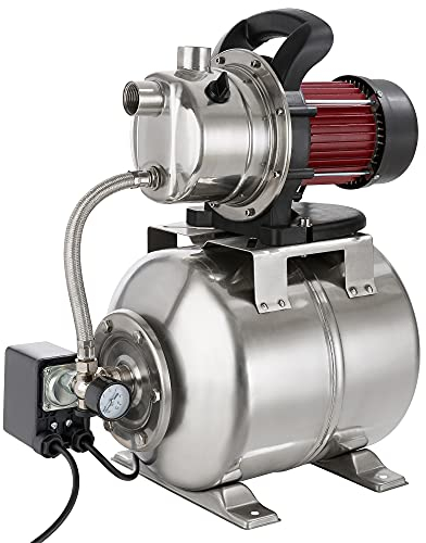 Arebos Hauswasserwerk | 1200 Watt | Fördermenge 3800 l/h | Förderhöhe 48 Meter | 19 l Tank