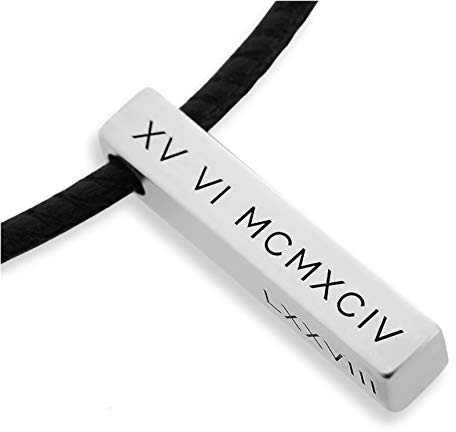 Herren Lederkette Gravur 925 Silber Schmuck Männerschmuck Kette Koordinaten Geschenk Mann * Männerkette personalisiert Namenskette Halskette Silberbarren | HANDMADE IN GERMANY