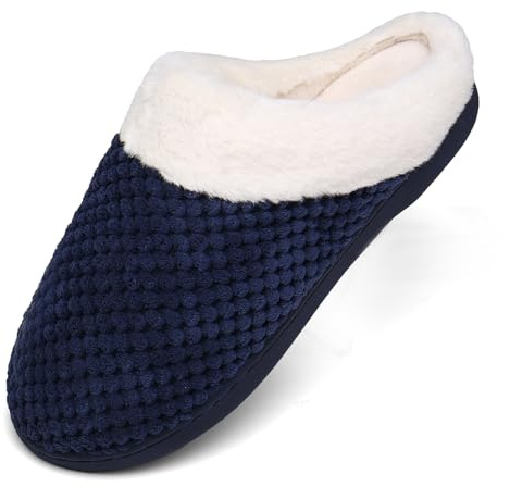 Mishansha Pantuflas Invierno Espuma Memoria Hombre Mujer, Azul, 38/39