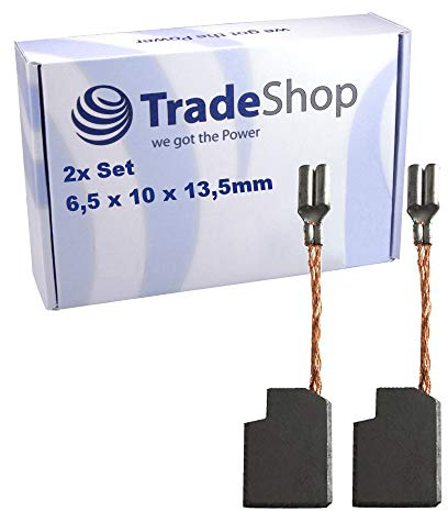 Juego de 2 escobillas de carbón abrasivo, 6,5 x 10 x 13,5 mm compatible con DeWalt D28133 Typ2 D28133 Typ3 D28133QS D28134 D28134 Typ1 D28134 Typ2 para amoladora angula