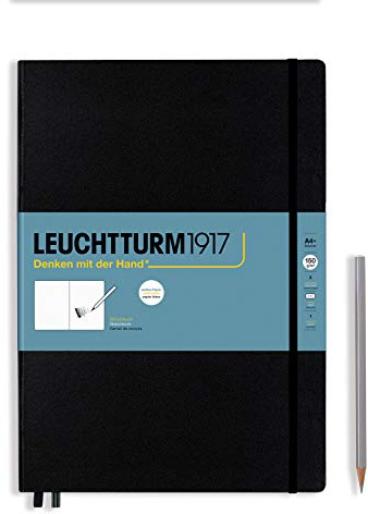 LEUCHTTURM1917 362354 skissblock Master (A4+), hårdband, 112 sidor (150 g/m ^), svart