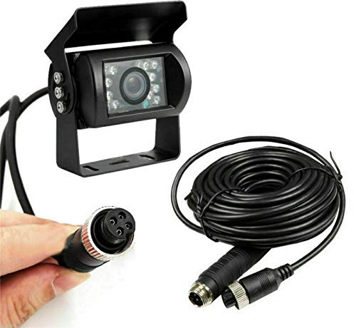 TOTMOX Cámara de Retroceso para Camión, Cámara de Visión Delantera para Automóvil, Soporte para Visión Nocturna, Impermeable, Cable de Enchufe de Conector de 4 Pines