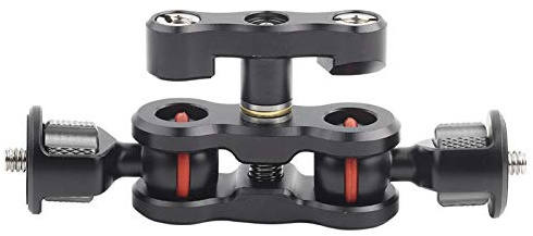Magic Arm Articulating Double Ballheads with 1/4”screws Camera Monitor Ball Heads Arms 180 Degree Rotatable Friction Clamp Holder DSLR Mounts Adapter for Field Audio Recorder Led Light Flash Lights