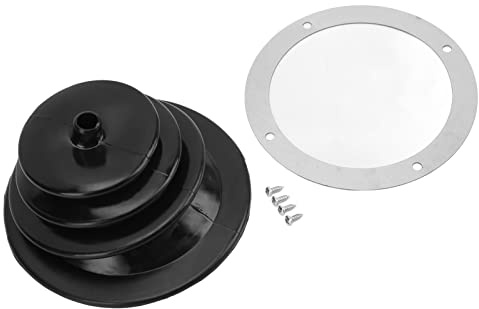 Shanrya Gear Shift Boot Cover, Shift Dust Cover, Shifter Boot Plate Gear Shift Handbrake Lever Boot Plate Kit Black Rubber Round Universal Replacement for Car Automotive Clutch Boots