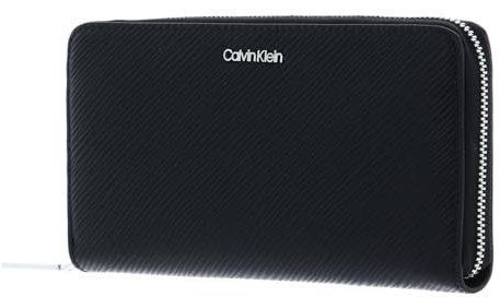 Calvin Klein CK Elevated Zip Around Wallet Saffiano L CK Black, Schwarz (Ck Black), OS