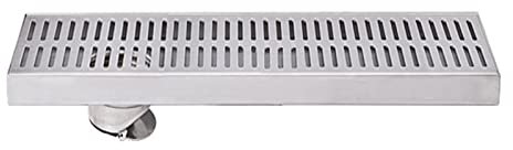 FCS Bathroom Canale di Doccia in Acciaio Inox Scarico a Pavimento Bagno Canale di Doccia Canalina di Scarico Doccia per Il Garage della Cucina E Il Seminterrato del(Size:90cm,Color:Scarico Laterale)