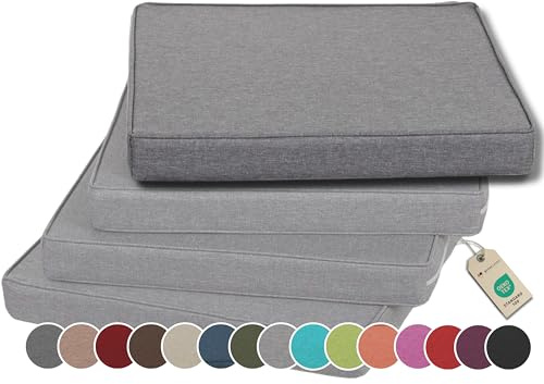 Gutekissen® Stuhlkissen Polsterauflage Auflage für Stühle/Bänke für Haus und Garten Sitzauflage Gartenkissen Sitzkissen viele Farben FK5 (50x50, Grau, 1)