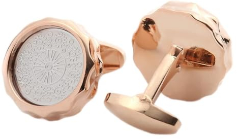 Manschettenknöpfe mit europäischem und amerikanischem französischem Muster, Roségold, Herrenhemd, Emaille-Manschettenknöpfe, Manschettennägel (Color : A, Size : One Size)