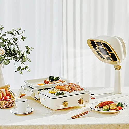 AALGO Portable Kitchen Extractor Hood,Mini Desktop Cooker Hood,Extractor Fan for Home,Strong Suction,Easy to Clean,Low Noise,66° Adjustable,6-Segment Height Adjustment,Gift for A Friend,Cream