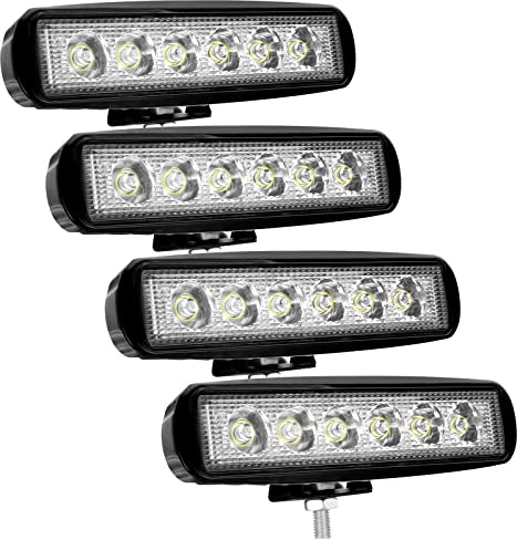 Kraumi LED Arbeitsscheinwerfer, 18W LED Offroad Zusatzscheinwerfer 12V Scheinwerfer 6000K IP67 Wasserdicht Rückfahrscheinwerfer für Trecker Bagger SUV, UTV, ATV(4 Stück)