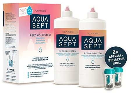 Aqua SEPT Peroxid 2x360ml Kontaktlinsenreiniger mit Behälter